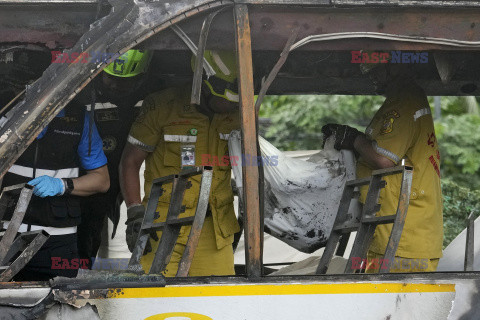 Pożar autobusu z uczniami i nauczycielami w Bangkoku