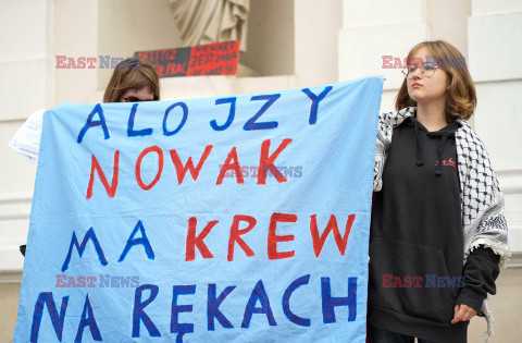 Propalestyński protest w czasie inauguracji roku na UW