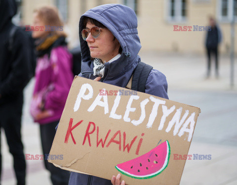 Propalestyński protest w czasie inauguracji roku na UW