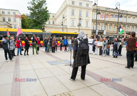 Propalestyński protest w czasie inauguracji roku na UW