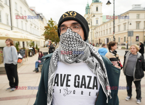 Propalestyński protest w czasie inauguracji roku na UW