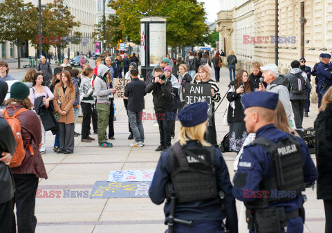 Propalestyński protest w czasie inauguracji roku na UW