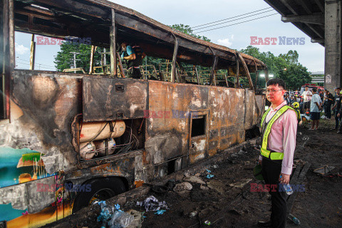 Pożar autobusu z uczniami i nauczycielami w Bangkoku