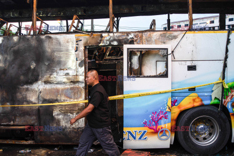 Pożar autobusu z uczniami i nauczycielami w Bangkoku