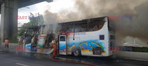 Pożar autobusu z uczniami i nauczycielami w Bangkoku