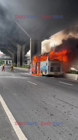 Pożar autobusu z uczniami i nauczycielami w Bangkoku