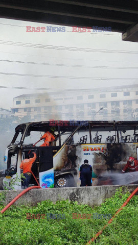 Pożar autobusu z uczniami i nauczycielami w Bangkoku