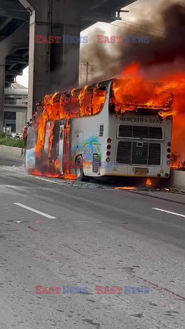 Pożar autobusu z uczniami i nauczycielami w Bangkoku