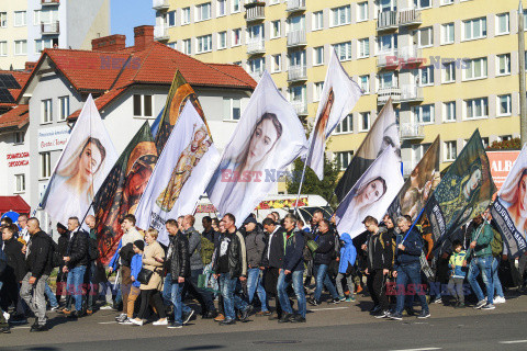 Procesja różańcowa Wojowników Maryi w Olsztynie