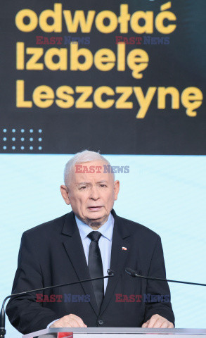 Konferencja prezesa PiS Jarosława Kaczyńskiego