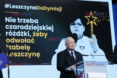 Konferencja prezesa PiS Jarosława Kaczyńskiego