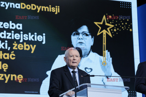 Konferencja prezesa PiS Jarosława Kaczyńskiego