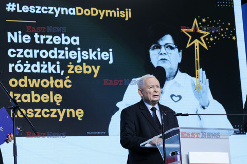 Konferencja prezesa PiS Jarosława Kaczyńskiego