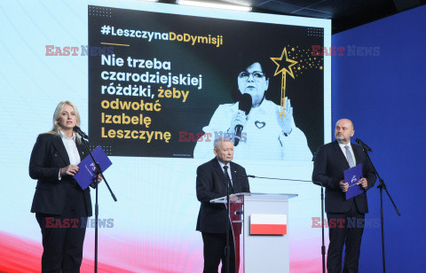 Konferencja prezesa PiS Jarosława Kaczyńskiego