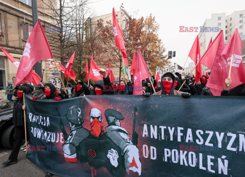 Demonstracja antyfaszystowska w Warszawie