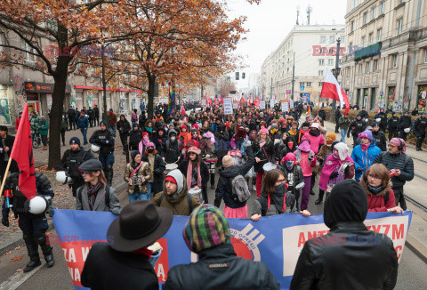 Demonstracja antyfaszystowska w Warszawie