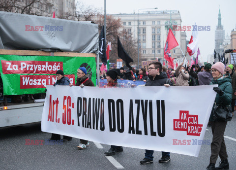 Demonstracja antyfaszystowska w Warszawie