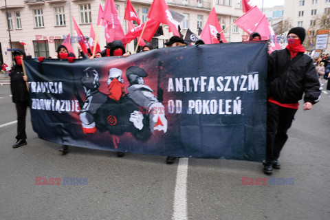 Demonstracja antyfaszystowska w Warszawie