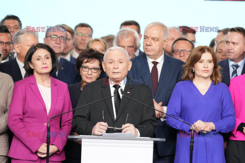 Konferencja prezesa PiS Jarosława Kaczyńskiego