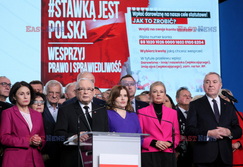 Konferencja prezesa PiS Jarosława Kaczyńskiego