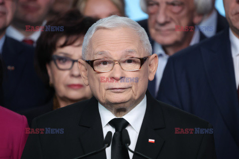 Konferencja prezesa PiS Jarosława Kaczyńskiego