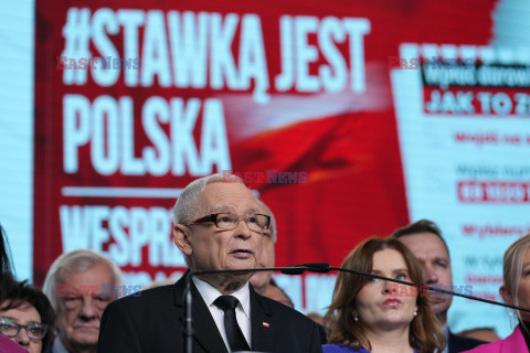 Konferencja prezesa PiS Jarosława Kaczyńskiego