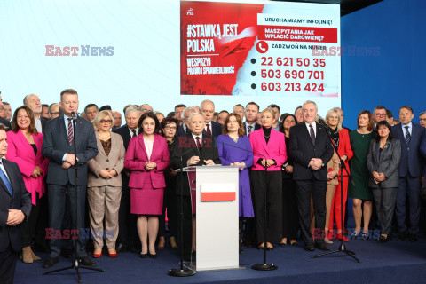 Konferencja prezesa PiS Jarosława Kaczyńskiego