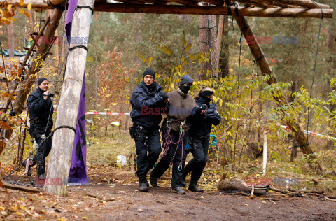 Policja likwiduje obóz przeciwników budowy fabryki Tesli pod Berlinem