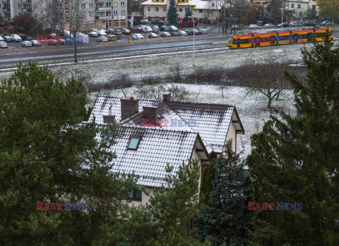 Pierwszy śnieg w Warszawie