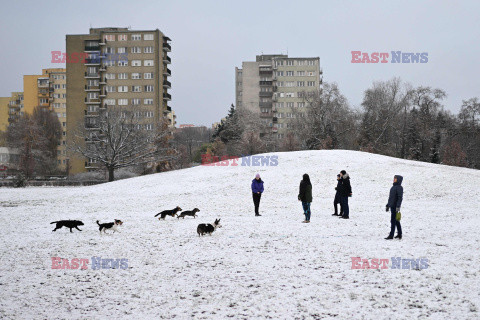 Pierwszy śnieg w Warszawie