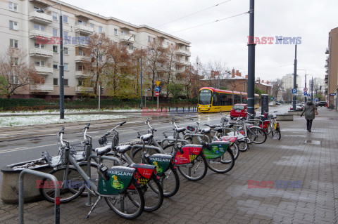 Pierwszy śnieg w Warszawie