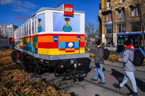 Tramwaj z klocków LEGO w Budapeszcie