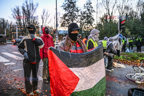 Demonstracja przeciwko targom broni w Rotterdamie