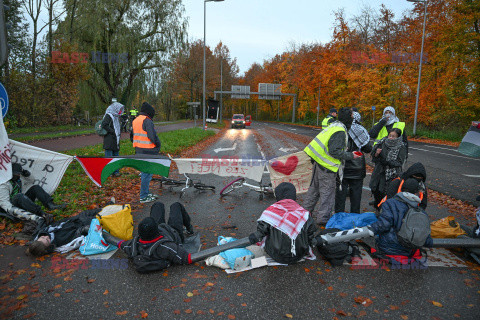 Demonstracja przeciwko targom broni w Rotterdamie