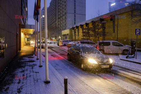 Pierwszy śnieg w Warszawie