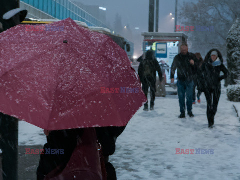 Pierwszy śnieg w Warszawie