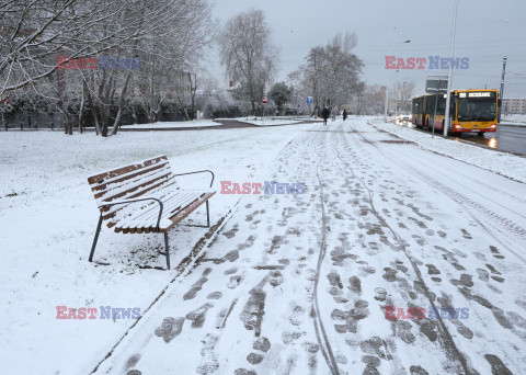 Pierwszy śnieg w Warszawie