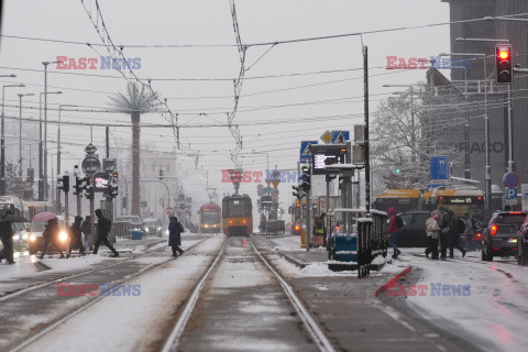 Pierwszy śnieg w Warszawie