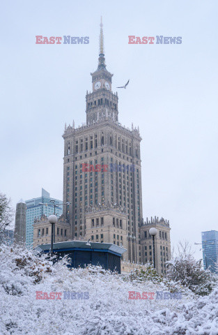 Pierwszy śnieg w Warszawie