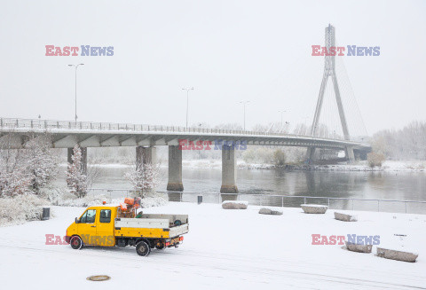 Pierwszy śnieg w Warszawie