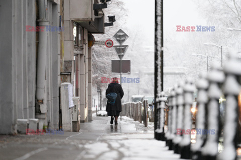 Pierwszy śnieg w Warszawie