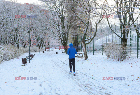 Pierwszy śnieg w Warszawie