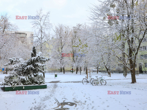 Pierwszy śnieg w Warszawie