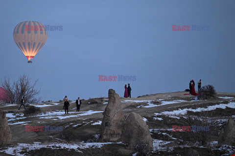 Balony w ośnieżonej Kapadocji