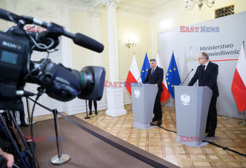 Konferencja prasowa Ministerstwa Sprawiedliwości ws. Marcina Romanowskiego