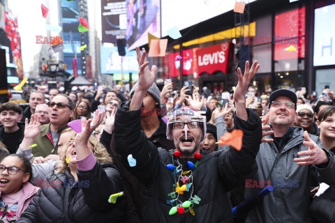 Test konfetti przed Sylwestrem na Times Square