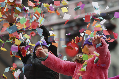 Test konfetti przed Sylwestrem na Times Square