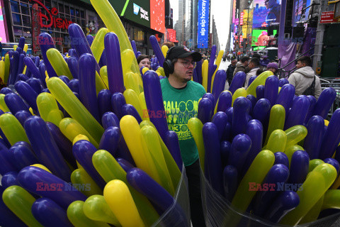 Test konfetti przed Sylwestrem na Times Square