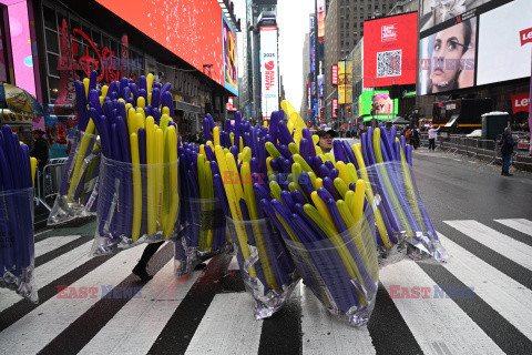 Test konfetti przed Sylwestrem na Times Square