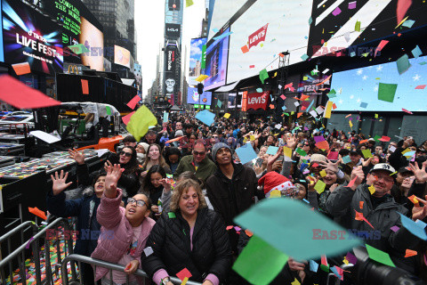 Test konfetti przed Sylwestrem na Times Square